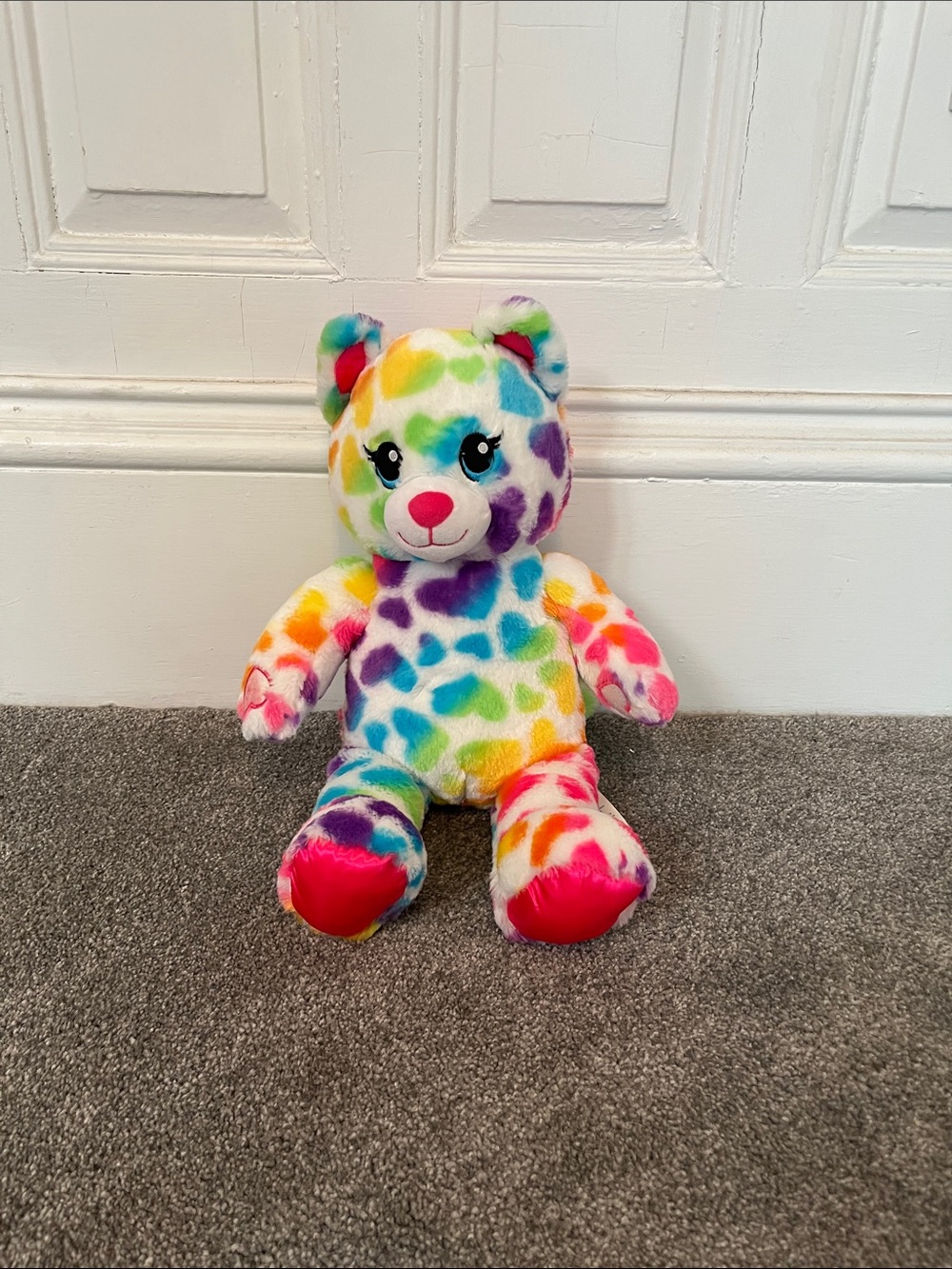 Build-A-Bear Rainbow Heart Spot Teddy - Multicolor